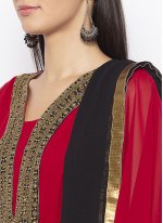 Modest Embroidered Georgette Readymade Suit