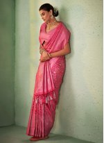 Modest Weaving Kanjivaram Silk Pink Saree