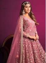 Modish Pink Sangeet Anarkali Salwar Suit