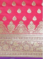 Monumental Banarasi Silk Fuchsia Designer Traditional Saree