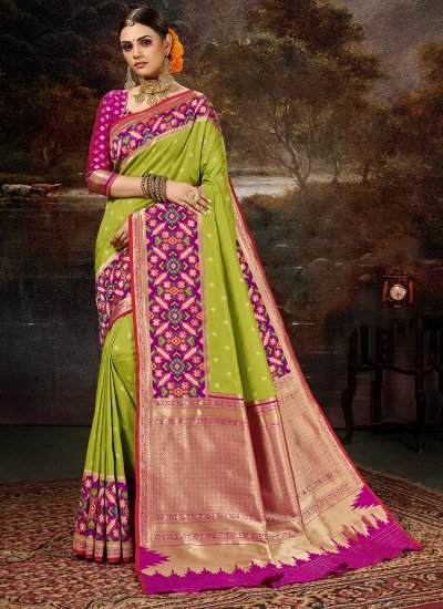 Monumental Green Banarasi Silk Silk Saree