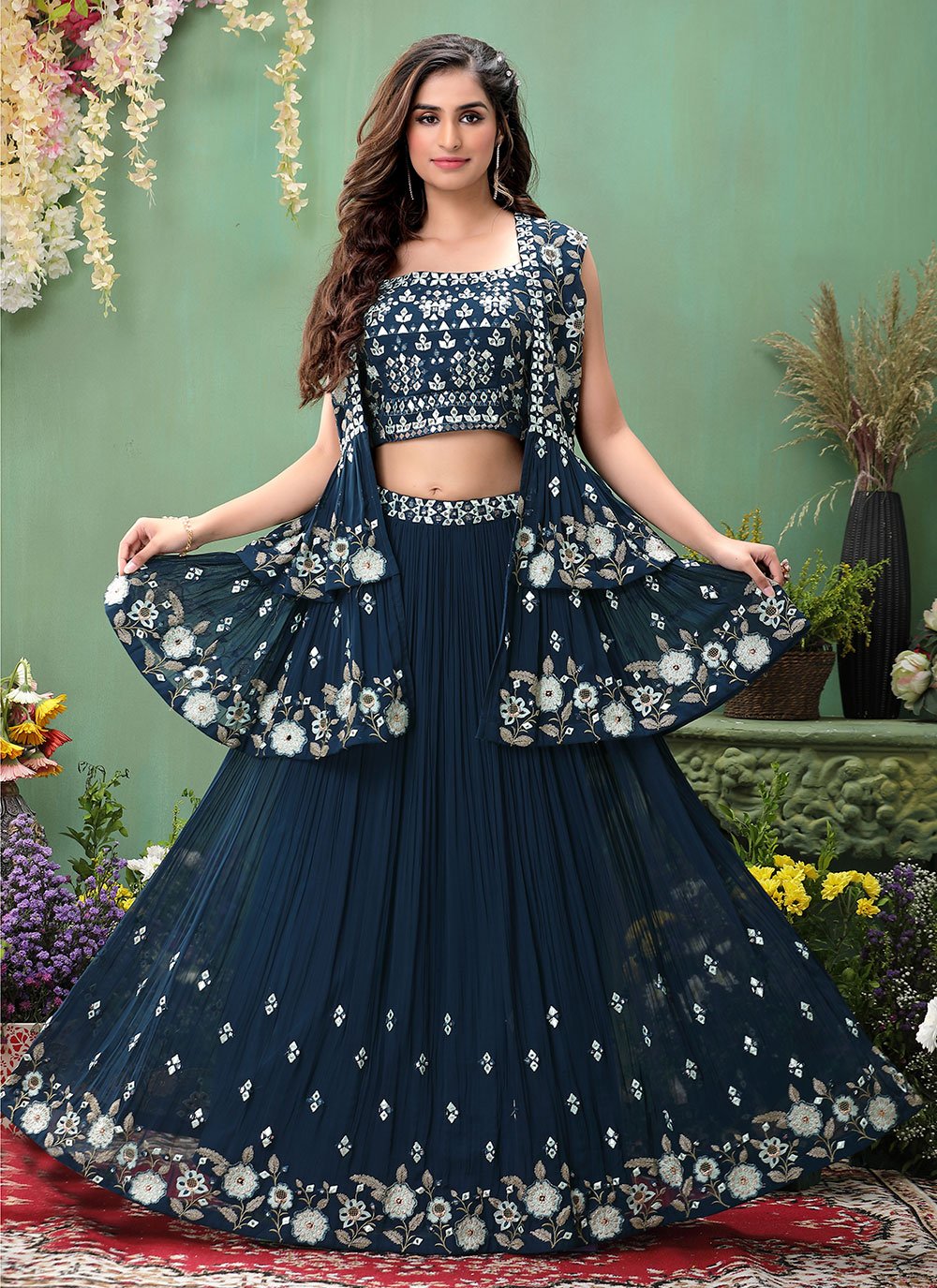 AMOHA C2007 READYMADE CROP TOP LEHENGA EXCLUSIVE COLLECTION - textiledeal.in