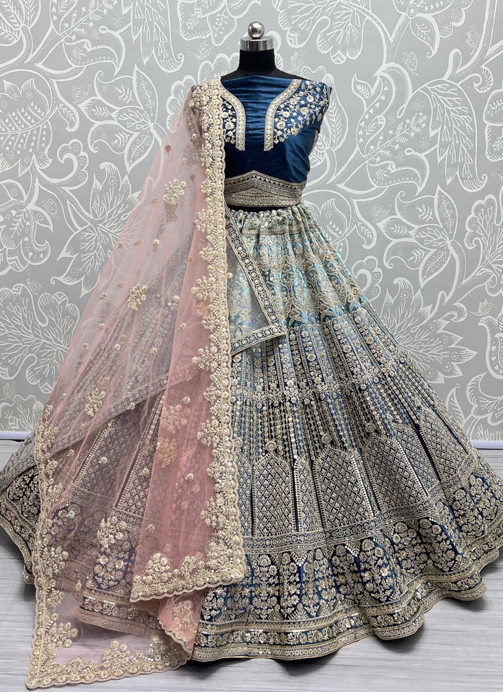 Morpeach Velvet Sequins Trendy Lehenga Choli