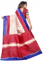 Multi Colour Abstract Print Casual Traditional Saree