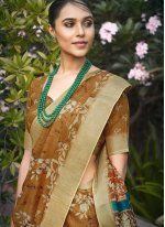 Multi Colour Casual Linen Classic Saree