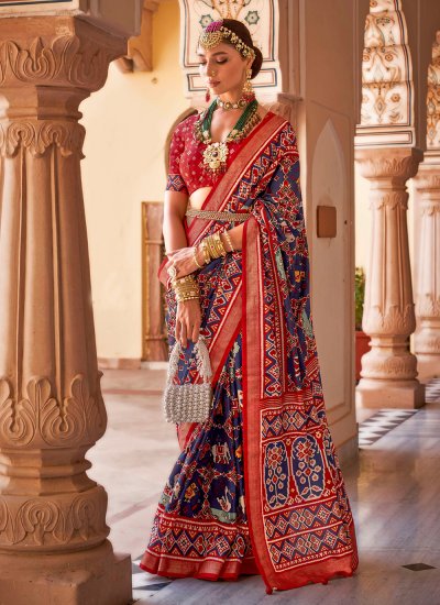 Multi Colour Casual Patola Silk  Classic Saree
