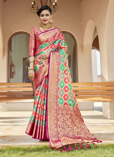 Multi Colour Ceremonial Designer Traditional Saree