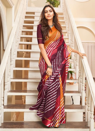 Multi Colour Ceremonial Fancy Fabric Casual Saree