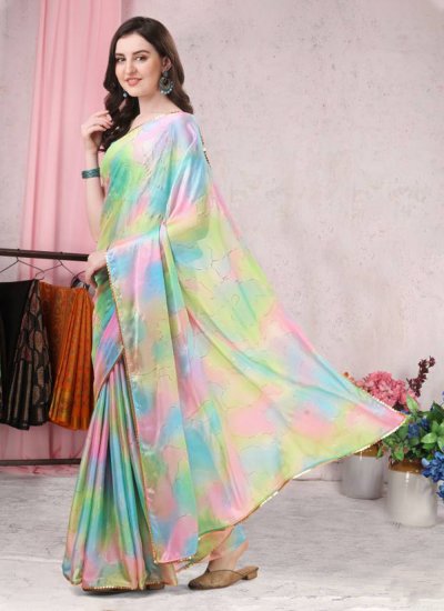 Black Party Wear Multicolor Easily Washable And Breathable Light Weight Chiffon  Saree at Best Price in Wardha | Rachika Creation