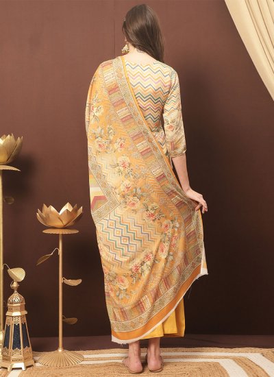 Multi Colour Cotton Digital Print Palazzo Salwar Suit