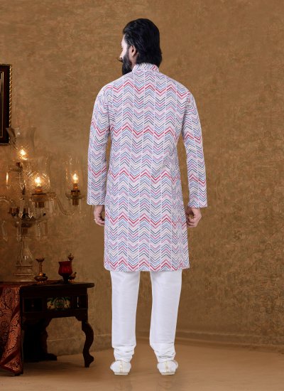 Multi Colour Cotton Mehndi Kurta Pyjama