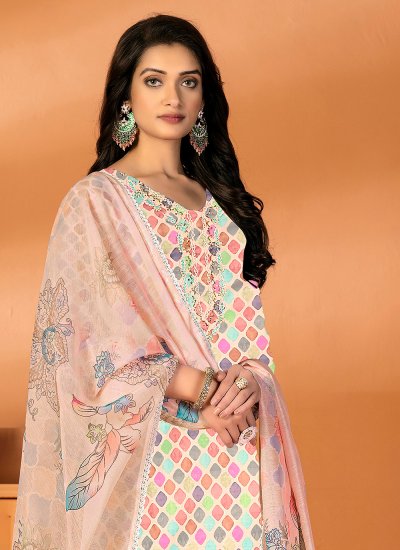 Multi Colour Cotton Printed Trendy Salwar Suit