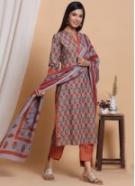 Multi Colour Cotton Readymade Salwar Suit