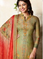 Multi Colour Cotton Satin Festival Churidar Designer Suit
