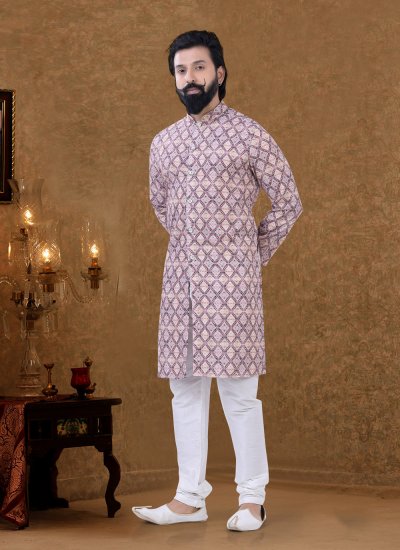 Multi Colour Digital Print Cotton Kurta Pyjama
