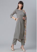 Multi Colour Digital Print Faux Crepe Readymade Salwar Suit