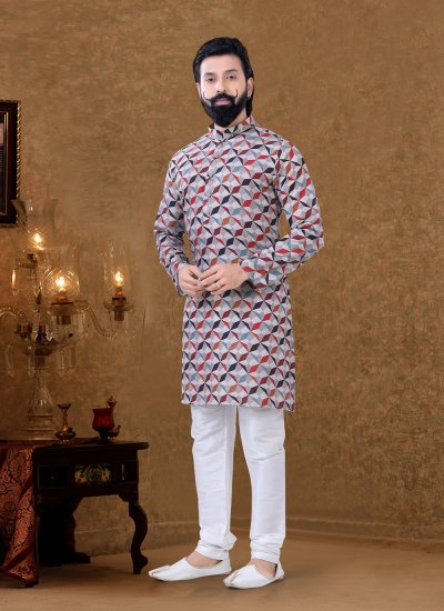 Multi Colour Digital Print Mehndi Kurta Pyjama