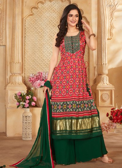 Multi Colour Engagement Silk Readymade Salwar Kameez