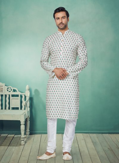 Multi Colour Fancy Fabric Kurta Pyjama