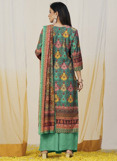 Multi Colour Festival Muslin Trendy Salwar Suit