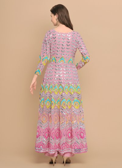 Multi Colour Georgette Floor Length Gown