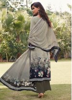 Multi Colour Mehndi Faux Crepe Designer Salwar Suit