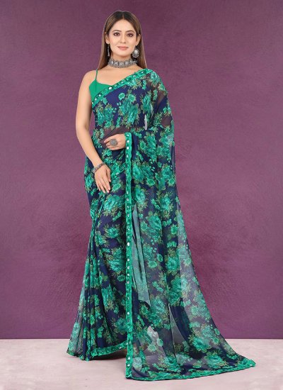 Multi Colour Printed Casual Classic Saree