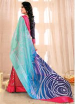 Multi Colour Printed Chiffon Trendy Saree