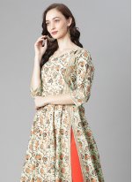 Multi Colour Printed Party Party Wear Kurti