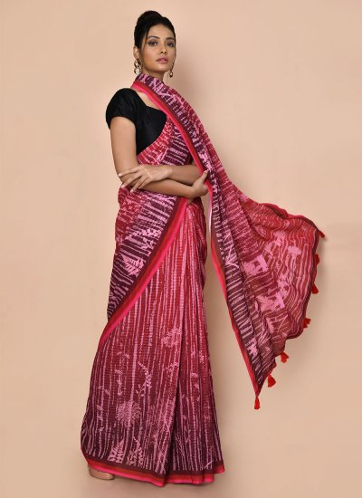 Multi Colour Printed Trendy Saree