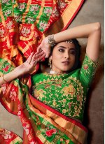 Multi Colour Sangeet Patola Silk  Traditional Designer Saree