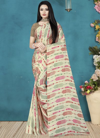 Multi Colour Satin Silk Festival Classic Saree