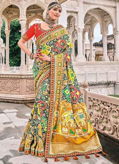 Multi Colour Silk Bollywood Saree