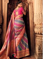 Multi Colour Silk Ceremonial Designer Saree