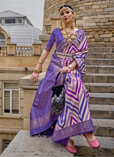 Multi Colour Silk Reception Designer Saree