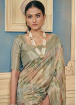 Multi Colour Silk Sangeet Contemporary Saree