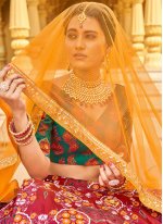 Multi Colour Silk Sangeet Trendy Lehenga Choli