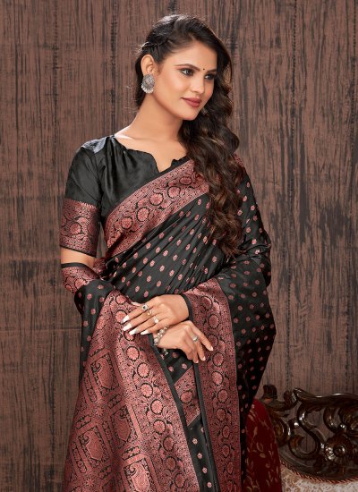 Multi Colour Weaving Banarasi Silk Contemporary Saree