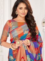 Multi Colour Weaving Banarasi Silk Designer Traditional Saree
