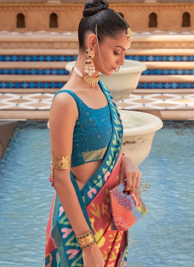 
                            Multi Colour Weaving Ceremonial Trendy Saree