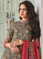 Muslin Embroidered Multi Colour Pakistani Salwar Suit