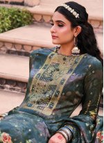 Muslin Green Digital Print Pakistani Salwar Suit