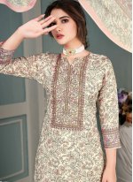 Muslin Multi Colour Thread Work Designer Salwar Suit