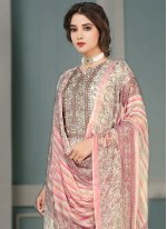 Muslin Multi Colour Thread Work Designer Salwar Suit