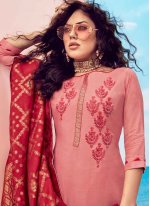 Muslin Pink Thread Trendy Salwar Suit