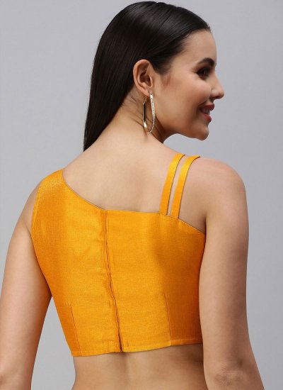 Mustard Art Silk Designer Blouse