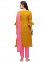 Mustard Embroidered Festival Pant Style Suit