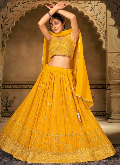 Buy Yellow Lehenga With Blouse And Dupatta by VARUN CHAKKILAM at Ogaan  Online Shopping Site