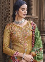 Mustard Pashnima Silk Designer Pakistani Suit