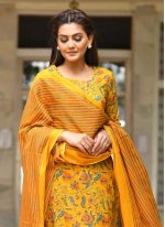 Mustard Printed Ceremonial Trendy Salwar Suit